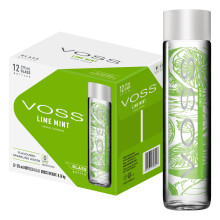 VOSS Lime Mint Flavoured Sparkling Water Pack of 12 x 375ml VOSS Original G