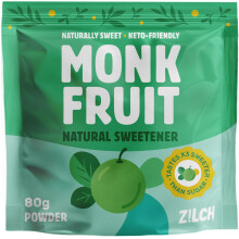 Zilch Monk Fruit Sweetener Powder, Natural Sugar Substitute, Keto, 80g