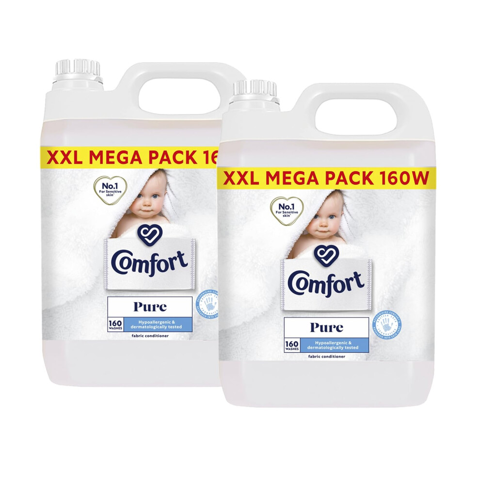 Comfort Pure Fabric Conditioner Xxl Mega Pack Fabric Softener Washing Liquid, Hypoallergenic And Dermatologically Tested Suitable For Sensitive Skin,