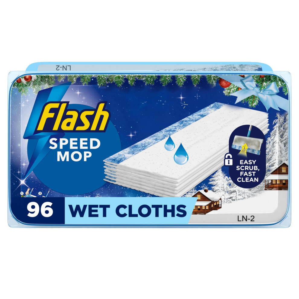 Flash Speedmop Floor Cleaner Wet Cloth Alpine Escape Refills 96Ct 24X4 Clot