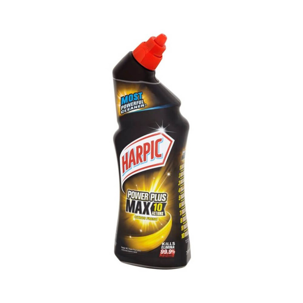 Photos - Bathroom / Toilet Cleaner Harpic Powerplus Toilet Cleaning Gel, Citrus Fresh, Pack 2 x 750 ml, Removes Lim