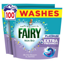 Fairy Non Bio Silk Tree Blossom & Jasmine Washing Liquid Pods, Voted No1 for Sensitive Skin, 100 Washes
