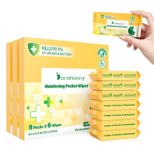 Dorahoney Mini Antibacterial Wet Wipes Travel Size, Pocket Hand Wipes, Alcohol Free, Hypoallergenic for Adults & Kids, Travel Essentials Small Pack M