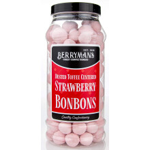Original Dusted Toffee Centered Strawberry BonBons Retro Sweets Gift Jar By Berr