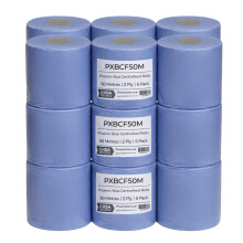 Blue Centre Feed Paper Towel 2 Ply - 18 Pack | Strong, Absorbent Cleaning for Kitchen, Industrial & Commercial Use | Embossed Wipe Tissue for Dispens