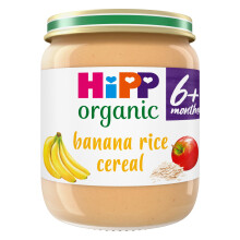 HiPP Organic Banana Rice Cereal Baby Food Jar 6 Months 125g Pack of 6