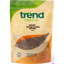 Trend Organic Ground Flaxseed (Brown), Milled Linseed Seeds, High in Protein, Rich in Fibre and Omega-3s, Certified Organic, Vegan, GMO-Free, No Addi