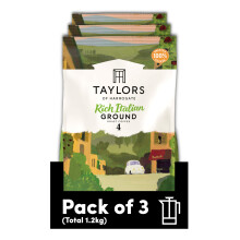 Taylors of Harrogate Rich Italian Ground Coffee 400 g Pack of 3  Total 12 k