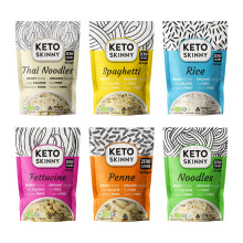 Keto Skinny Organic Konjac Noodles Pasta Rice Mix Pack of 6 x 270g Fettuci