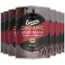 Epicure Organic Tinned Aduki Beans in Water No Added Salt 400 g Pack of 6