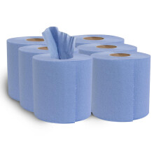 HLine Blue Rolls Pack of 36 Centrefeed 2 Ply Kitchen Towels Embossed Patter