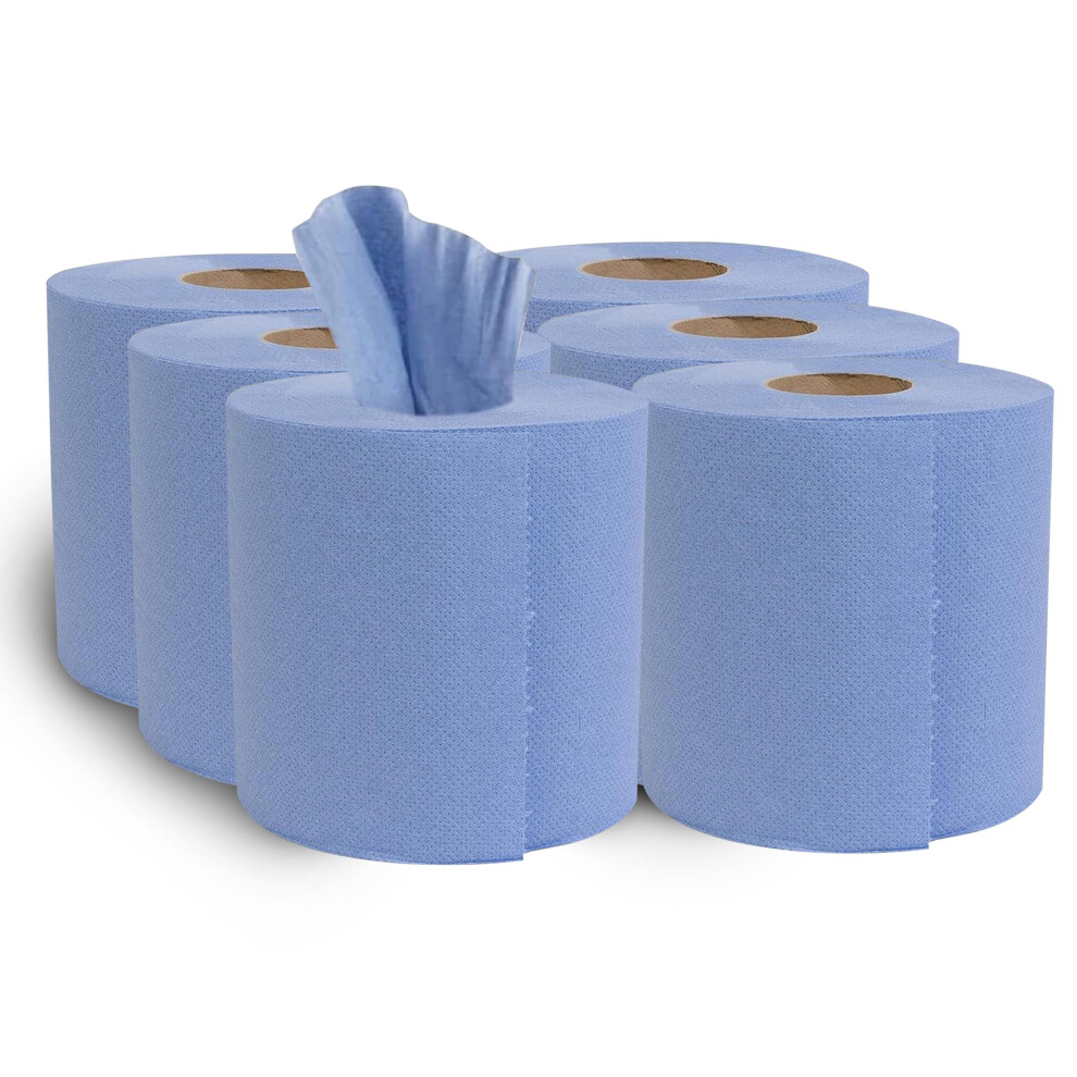 H-Line Blue Rolls Centrefeed Kitchen Towels Roll Embossed Pattern Strong & Absorbent Blue Roll Paper Towel Tissue Standard Household Towels For Home