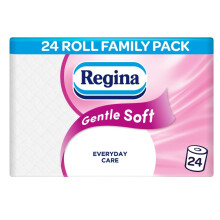 Regina Gentle Soft Toilet Tissue  24 Rolls of 3 Ply Toilet Paper 160 Sheets