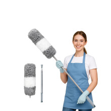ArobiaSB 2026 Upgraded Microfiber Feather Duster for Cleaning Extendable 110 Inches Long for High Ceilings Home Furniture Car Telescopic Pole Feather