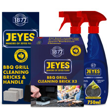 Jeyes Premium BBQ Cleaning Kit – 2x BBQ Cleaner Sprays Grill Brick Handle