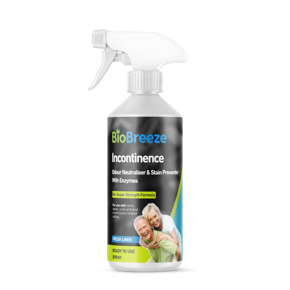 Biobreeze Incontinence Odour And Stain Preventer With Enzymes - Carpet Cleaner, Cleaning Products & Upholstery Cleaner - Linen Fresh, Super Strength,