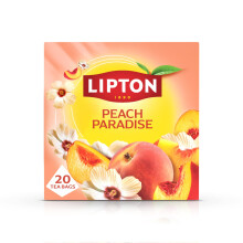 Lipton Peach Paradise Fruit Infusion Herbal Tea Bags - Peach & White