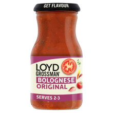 Loyd Grossman Italian Bolognese Original Sauce – Made With Italian Tomatoes & Basil, Vegetarian Friendly, 350 g Jar (Pack of 1)