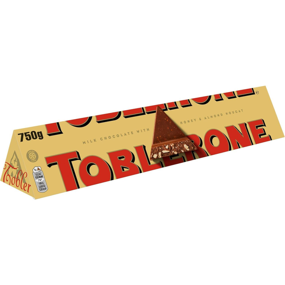 Toblerone Milk Chocolate Bar, Swiss Chocolate W/ Honey & Almond