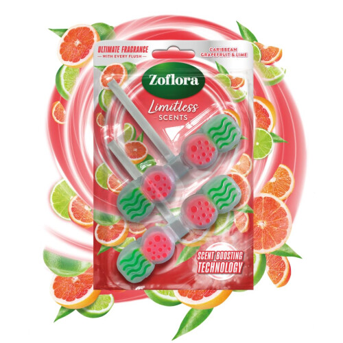 Zoflora Zoflora Rim Blocks Grapefruit  Lime 2 x 131g Pack Freshness  Odour Control