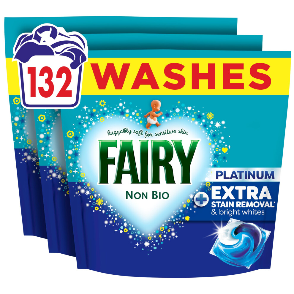 Fairy Non Bio Platinum Washing Pods Extra Stain Removal (44Ctx3) 132Ct
