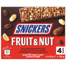 Snickers Fruit Nut Milk Chocolate Snack Bars Multipack 4 x 32g