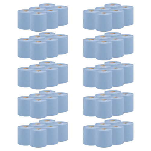 Aspect Blue Roll Pack of 6024000 Sheets Centrefeed 2 Ply Kitchen Rolls Embo