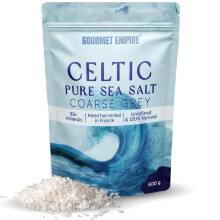 Celtic Sea Salt – 500g Pure Unrefined Hand-Harvested in France – 82 Minerals Crystal in Ziplock Foil Packaging – Non-GMO, No Additives – Authe