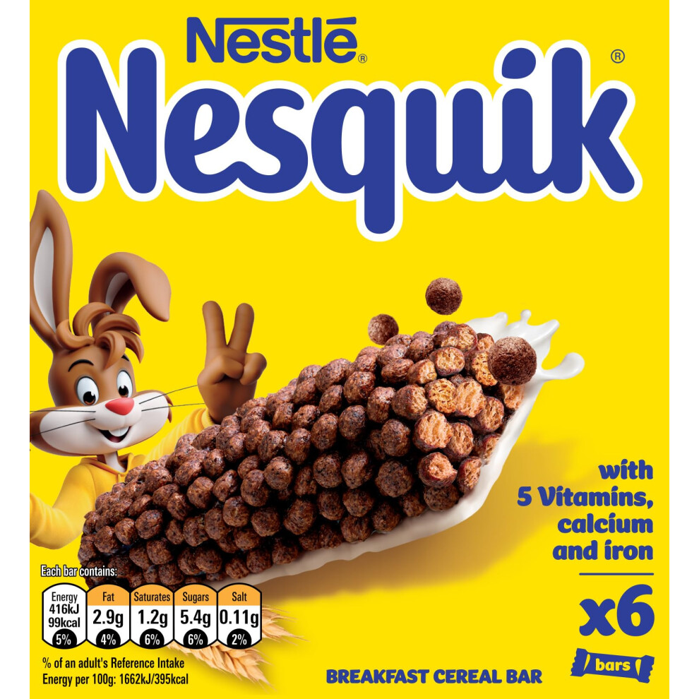 Nestle Nestlé Nesquik Breakfast Cereal Bars 6 X 25G 150G