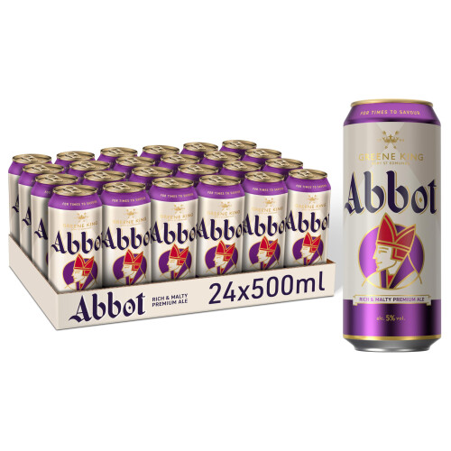 Abbot Ale Beer, 24 x 500ml Cans, English
