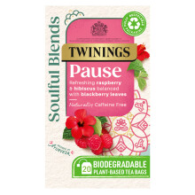 Twinings Soulful Blends Pause Inspired by Ayurveda - Refreshing Raspberry & Hibiscus Herbal Tea Infusion with Blackberry Leaves