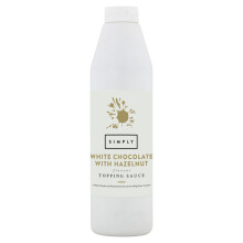 Simply White Chocolate with Hazelnut Flavouring Topping Sauce, Ready to Use Dessert Sauce for Ice Cream, Waffles, Pancakes, Coffee & Milkshakes (1 kg)