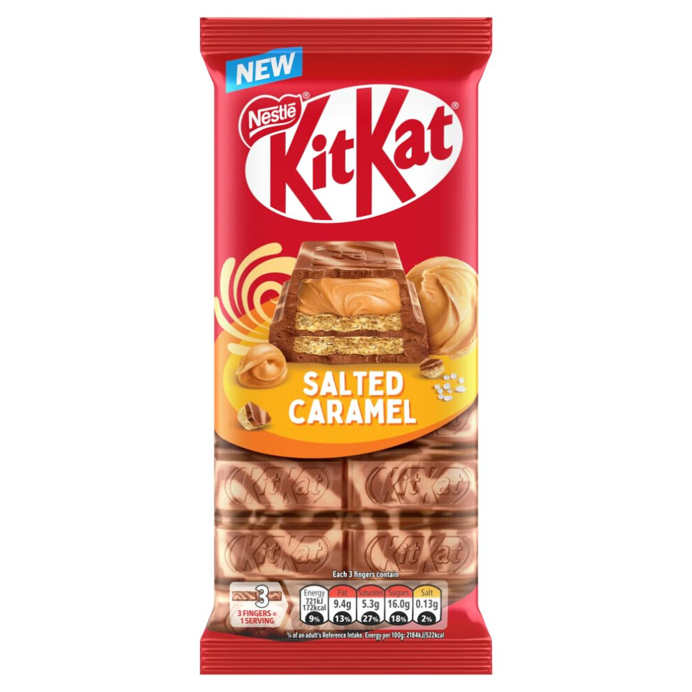 Kitkat Salted Filled Caramel Milk Chocolate Crispy Wafer Sharing Bar