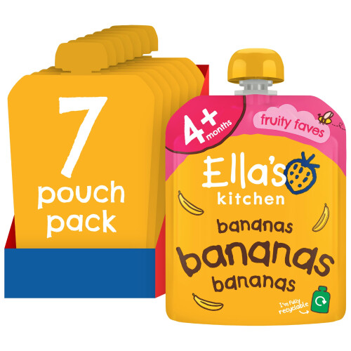 Ella's Kitchen First Taste Bananas Puree, Stage 1 (4+ months), Pack of