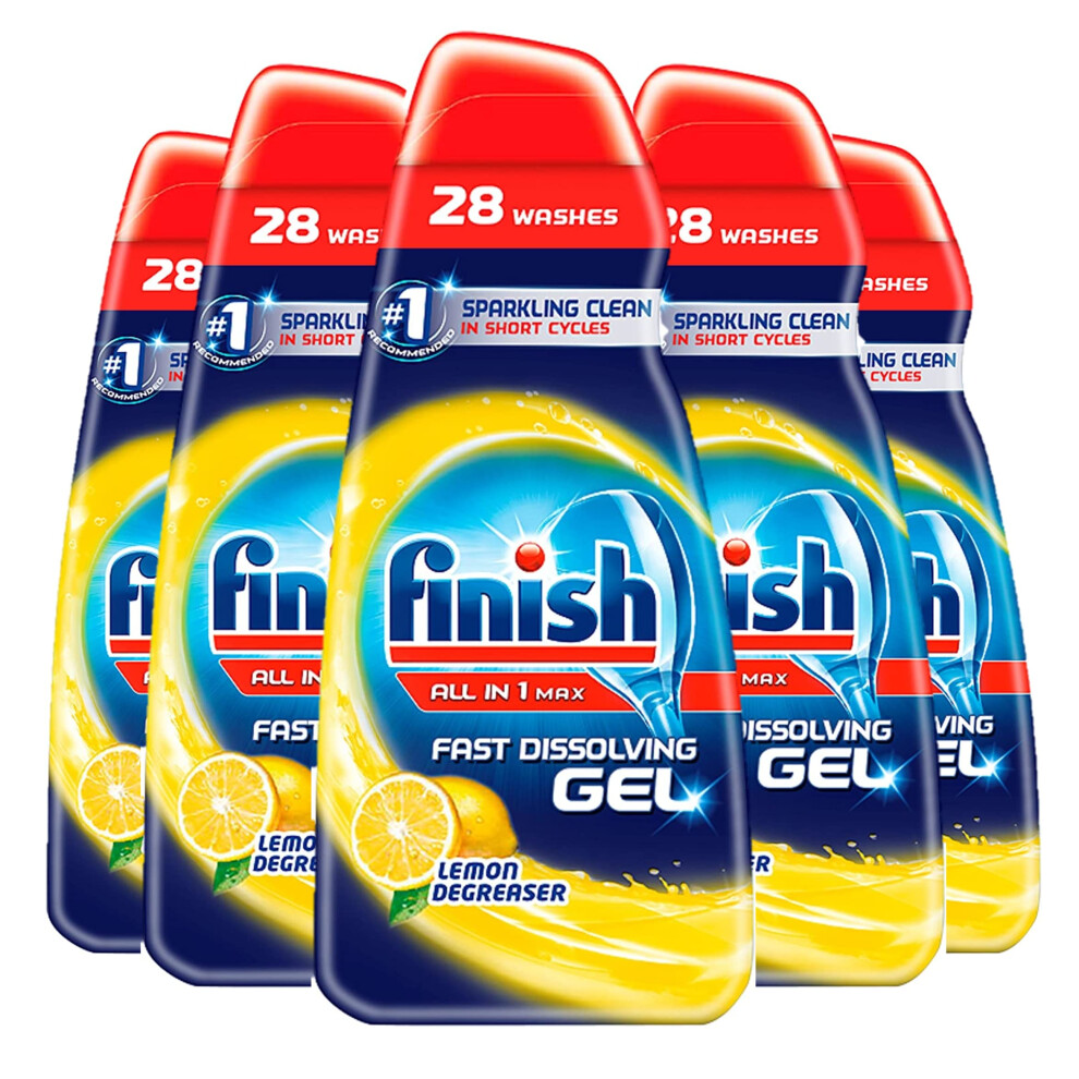 Photos - Other Household Chemicals Finish , Dishwasher Degreaser Gel, Lemon, 3.5L , 140 Washes, Fast (700ml x 5 pck)