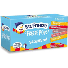 Mr Freeze Ice Pops 140 x 45ml – Assorted Flavours Freezable Ice Lollies – B