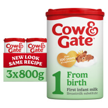 Cow & Gate First Baby Milk Formula Suitable From Birth Pack 3 x 800g