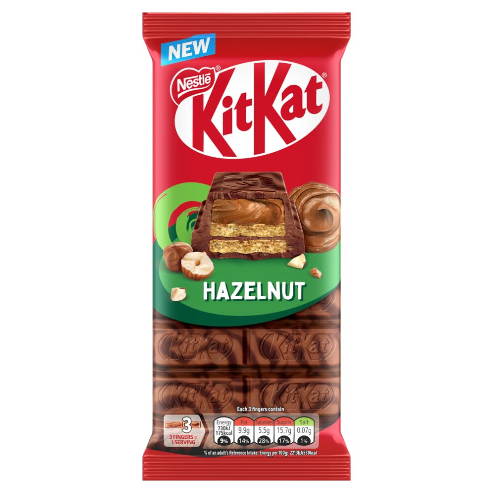 Kitkat Hazelnut Filled Milk Chocolate Crispy Wafer Sharing Bar 99G Dark