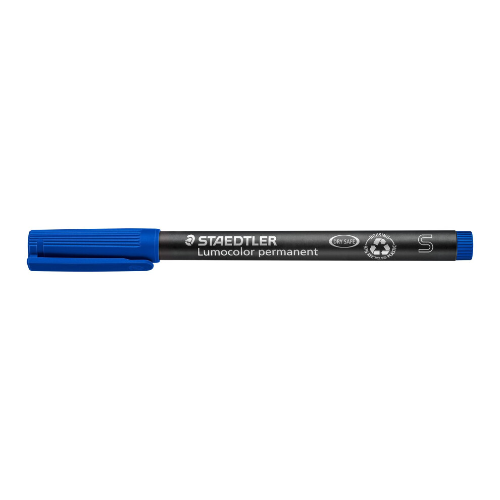 Staedtler 313-3 Lumocolor Permanent Pen, Superfine Line Width, 0.4Mm - (Box Of 10) Blue