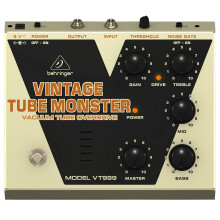 Behringer VT999 VINTAGE TUBE MONSTER Overdrive Guitar Pedal - Vacuum Tube Distortion Pedal For Electric Guitar With Built-In Noise Gate Pedal And 3-Ba