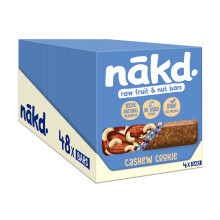 Nakd Cashew Cookie Natural Fruit & Nut Bars - Vegan - Healthy Snack - Gluten Free, 35 g (Multipack case 48 Bars)