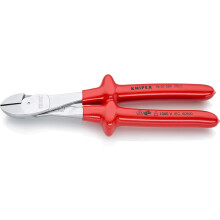 KNIPEX High Leverage Diagonal Cutter Chrome-Plated with Dipped Insulation, VDE-Tested 250 mm, 74 07 250