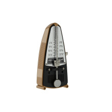 Wittner Metronome Taktell Piccolo Series 830 - Plastic casing - Without bell - Light brown - Mechanically wound - No batteries required - Made in Germ