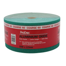 ProDec 50m Roll 60 Grit Coarse Grade Green Aluminium Oxide Abrasive Sanding Paper for Sanding Wood, Paint, Plaster, Filler, Metal and More