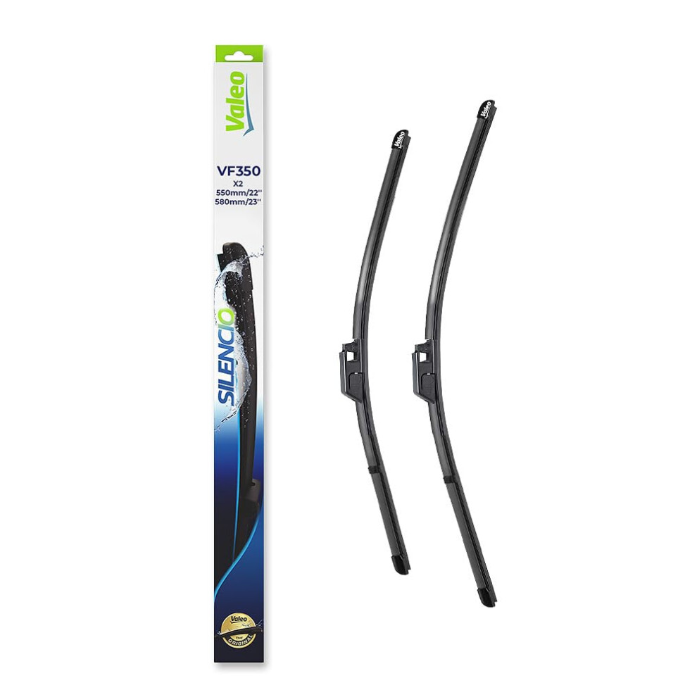 Valeo Silencio Wiper - Vf350 - Kit Of High Performance, Superior Road Visibility, Easy Installation Original Flat Blades 550Mm/580Mm - Front - Set Of