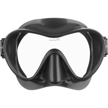 Cressi F1 Frameless Diving Mask - Anti-Fog Tempered Lens - Snorkel Mask For Adults & Scuba Diving - Micrometric Buckles Fit - Silver, Black - One Size