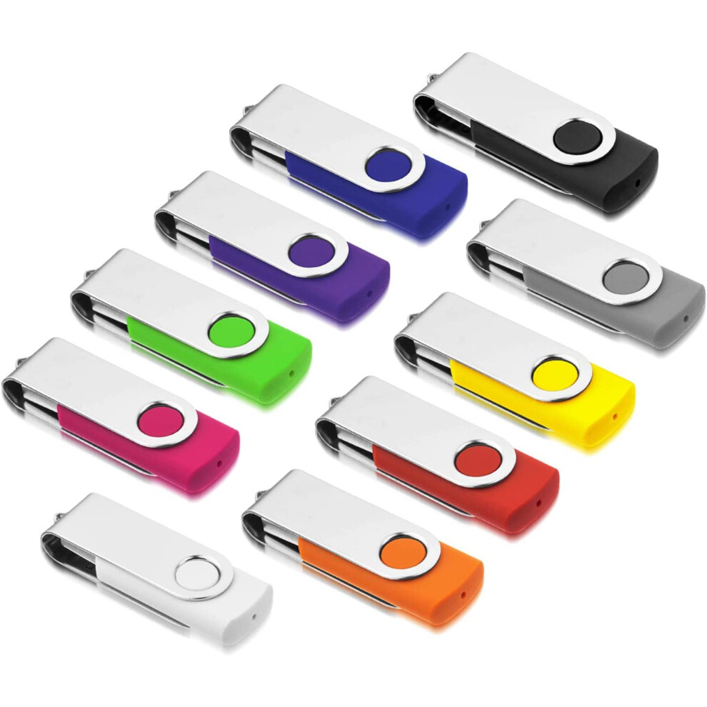 Usb Memory Sticks 8Gb 10 Pack, Aretop Flash Drive, Memory Stick 2.0 8Gb Thumb Drives Pen Drives, Swivel Design, With Led Indicator For Computer/Tablet 611165146696