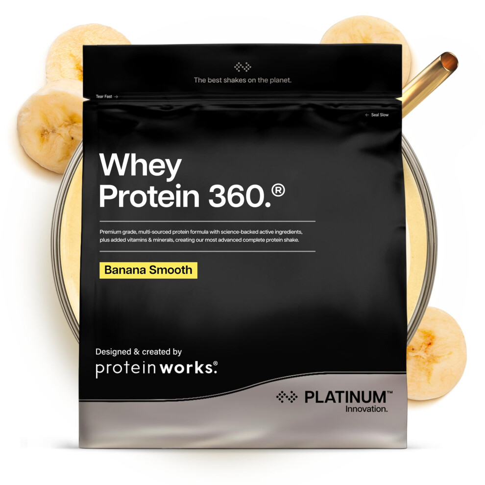 Protein Works | Whey Protein 360 - Platinum Innovation, Premium Whey Protein Blend, Electrolytes, Probiotics, Digestive Enzymes, 26 Vitamins & Mineral