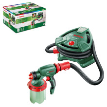 Bosch paint spray system PFS 5000 E (2x 1000 ml paint tanks, nozzle for wall paint (white)/varnishes (grey)/lacquers (black), paint filter, cleaning b