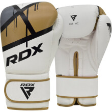 Authentic RDX Leather Gel Fight Boxing Gloves Punch Bag, 16oz Golden 16oz